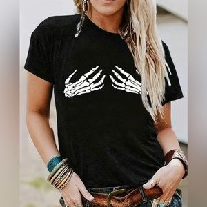 Skeleton Handprint T-Shirt Size XL